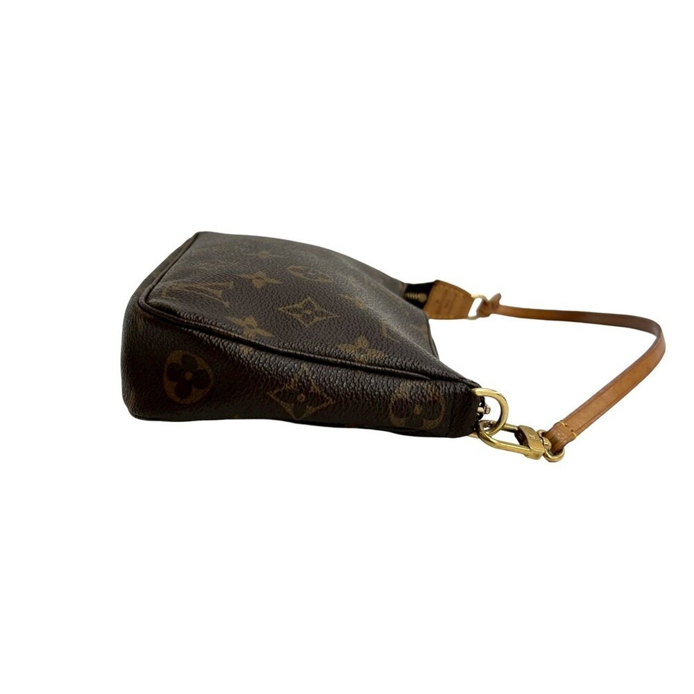 LOUIS VUITTON Brown Monogram Leather Pochette Pouch - Picture 6 of 9